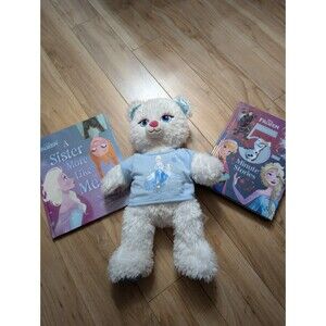 Build A Bear Frozen Elsa Bear 17" + 2 Books Lot Storytime Set